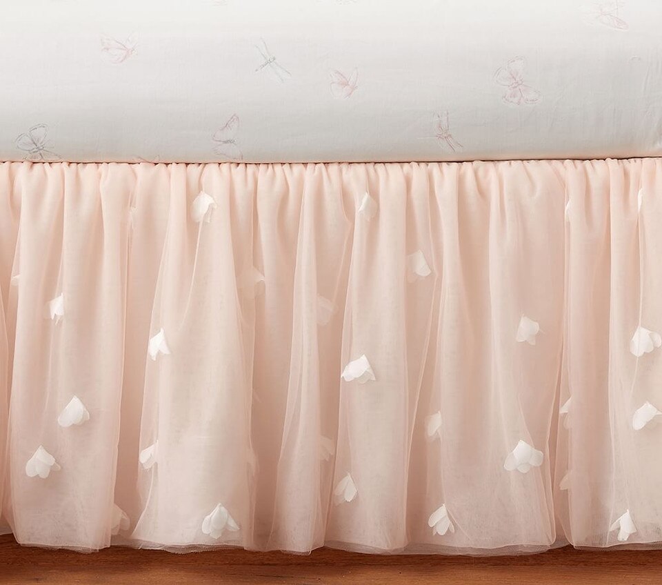 Monique Lhuillier Blush Pink Ethereal Bed Skirt Pottery Barn Kids Australia